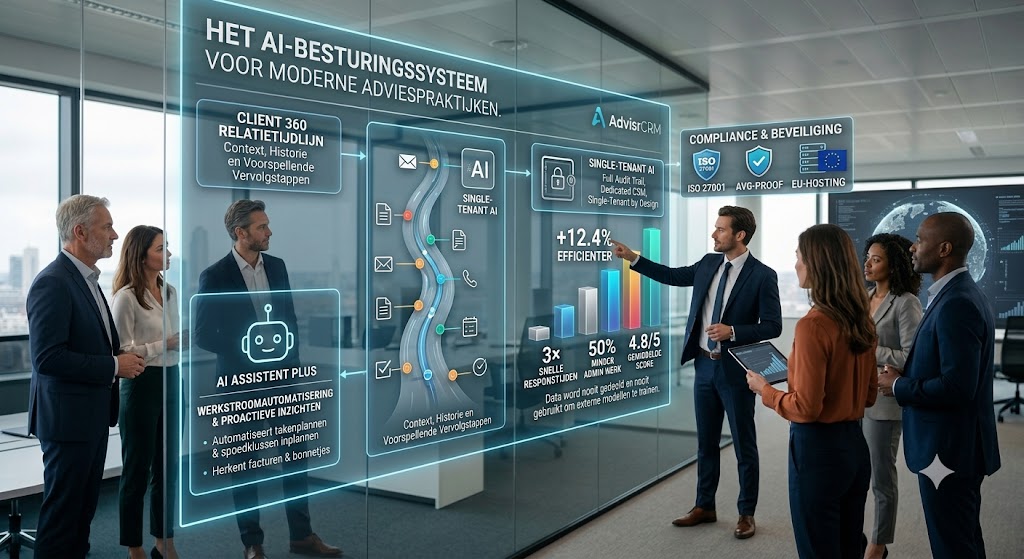AdvisrCRM lanceert revolutionair AI- besturingssysteem voor de moderne adviespraktijk